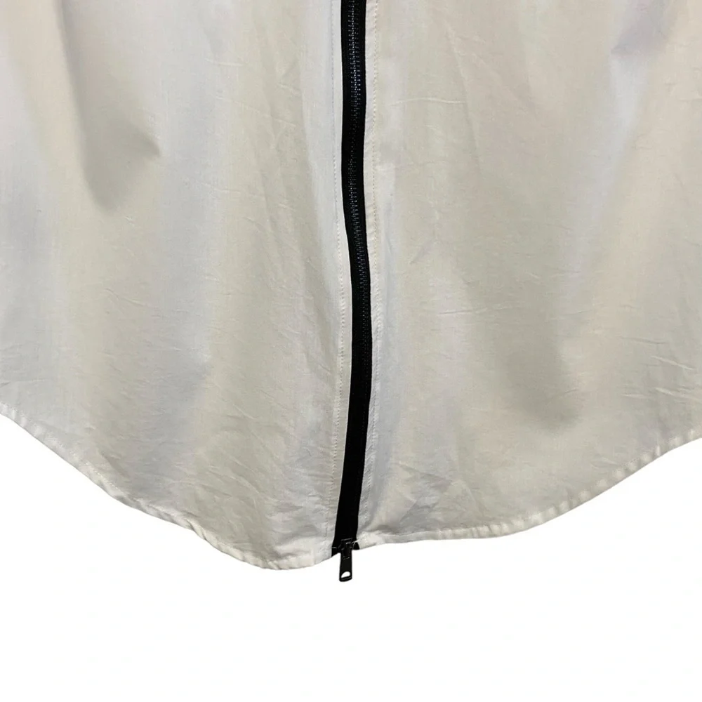 Edit by Jeanne Beker - White long Line Shirt/Black Zip Detail -S -China - Picture 6 of 15